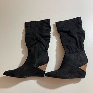 Jessica Simpson Helveta2 Black Wedge Boots Women Size 7.5